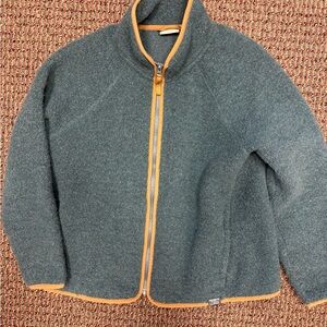 L.L. Bean Wool Blend Jacket in turquoise with Orange Accent